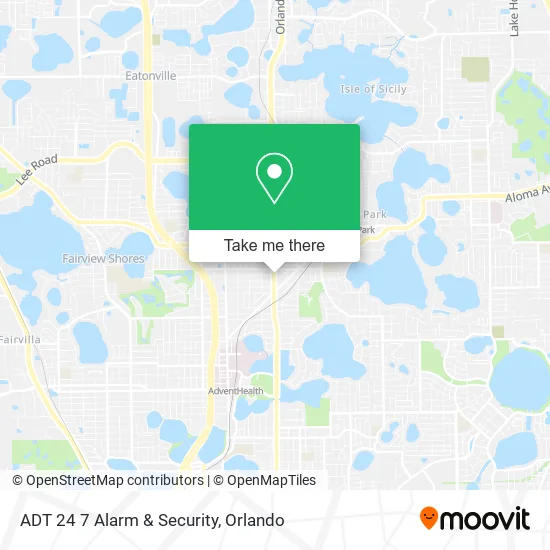 Mapa de ADT 24 7 Alarm & Security