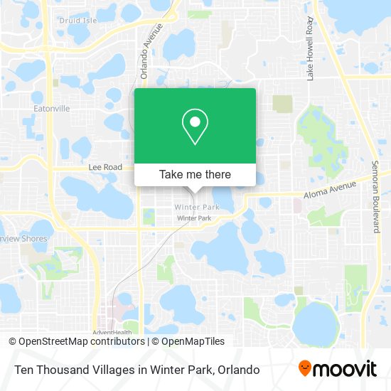 Mapa de Ten Thousand Villages in Winter Park