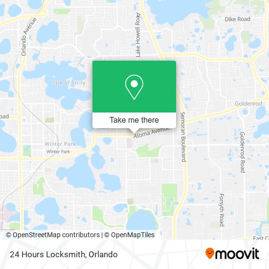 24 Hours Locksmith map