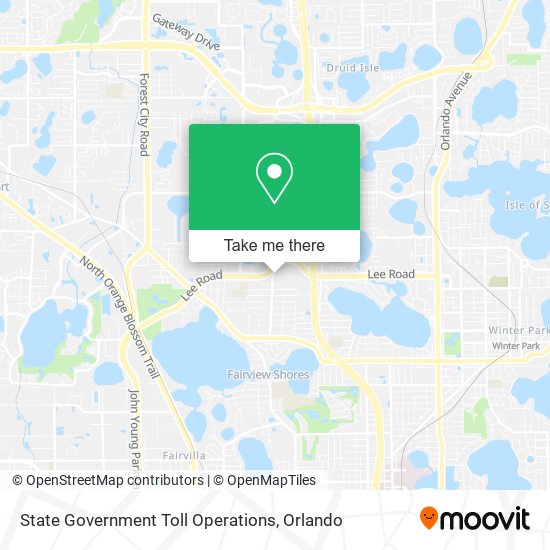 State Government Toll Operations map