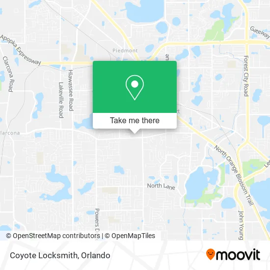 Mapa de Coyote Locksmith
