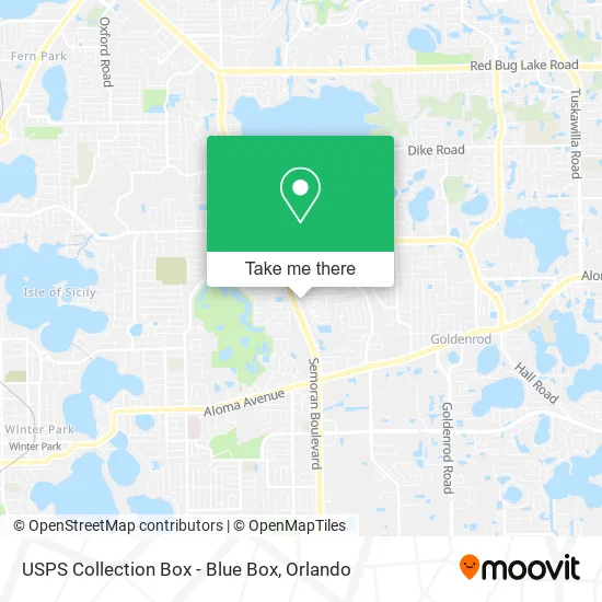 Mapa de USPS Collection Box - Blue Box