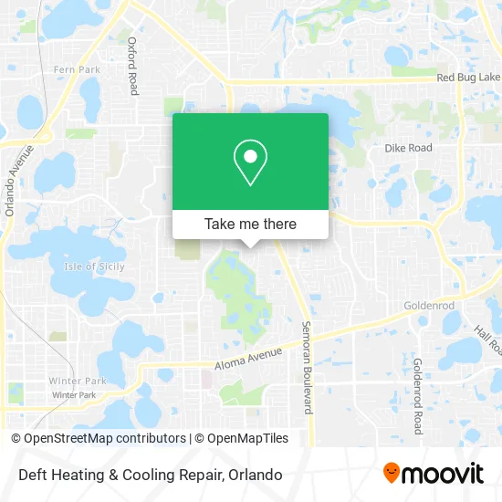 Mapa de Deft Heating & Cooling Repair