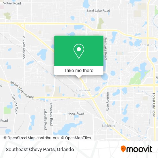 Mapa de Southeast Chevy Parts