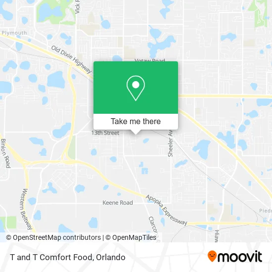 T and T Comfort Food map