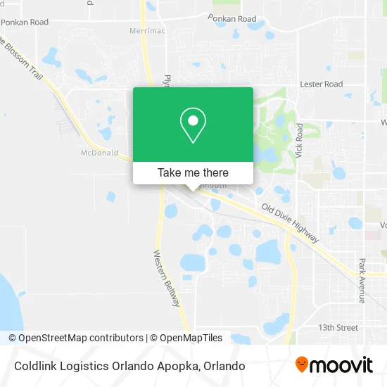 Coldlink Logistics Orlando Apopka map