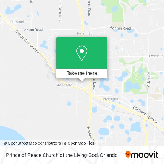 Prince of Peace Church of the Living God map