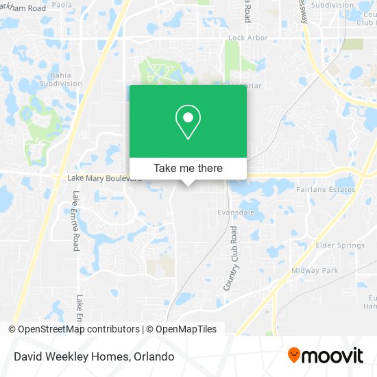 Mapa de David Weekley Homes