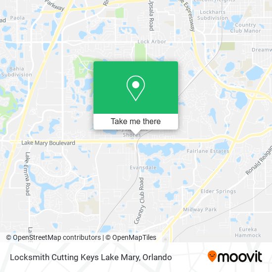 Locksmith Cutting Keys Lake Mary map