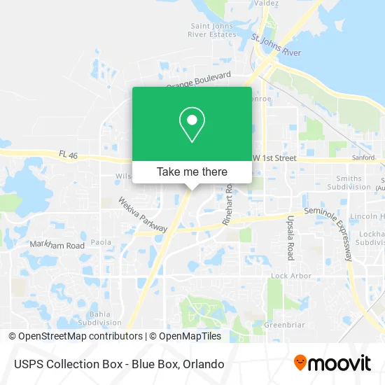 USPS Collection Box - Blue Box map