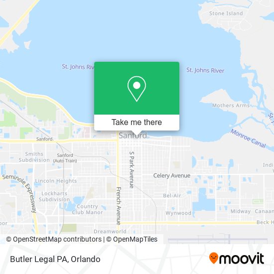 Mapa de Butler Legal PA