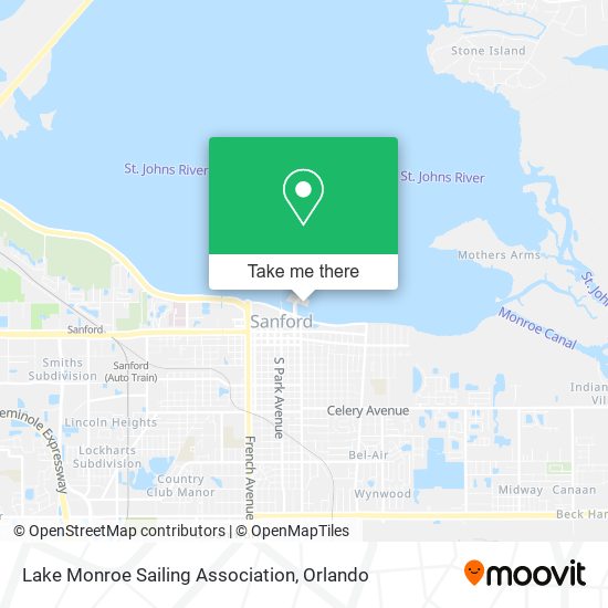 Lake Monroe Sailing Association map
