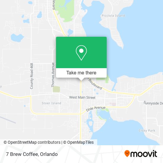 Mapa de 7 Brew Coffee