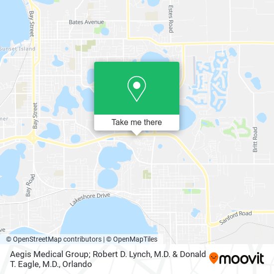 Mapa de Aegis Medical Group; Robert D. Lynch, M.D. & Donald T. Eagle, M.D.