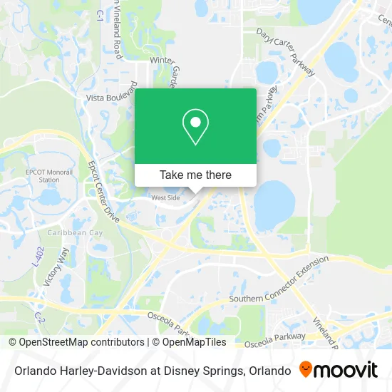 Mapa de Orlando Harley-Davidson at Disney Springs