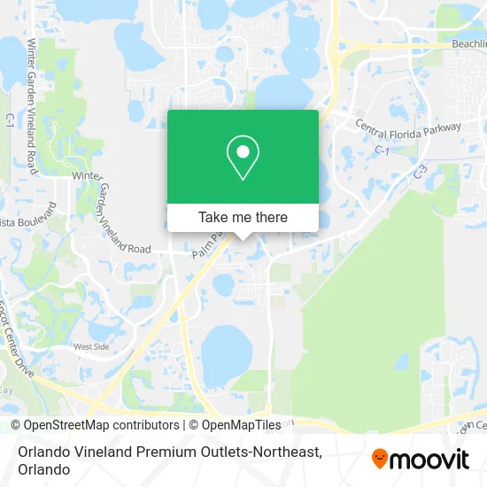 Orlando Vineland Premium Outlets-Northeast map