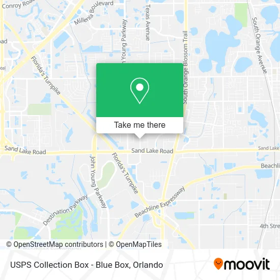Mapa de USPS Collection Box - Blue Box
