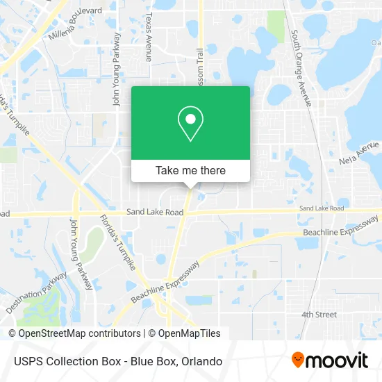 Mapa de USPS Collection Box - Blue Box