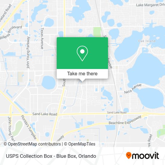 Mapa de USPS Collection Box - Blue Box