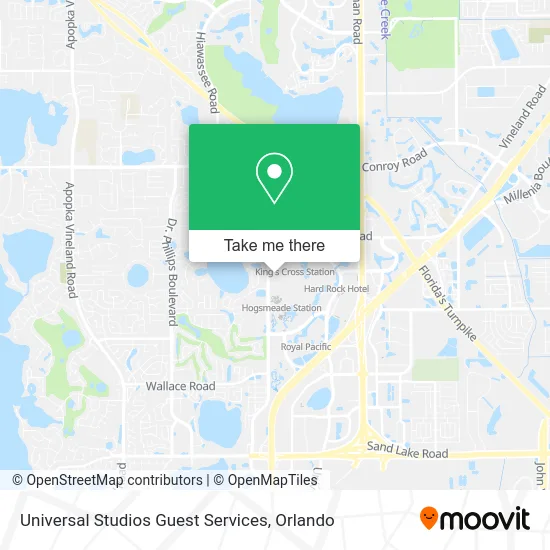 Mapa de Universal Studios Guest Services