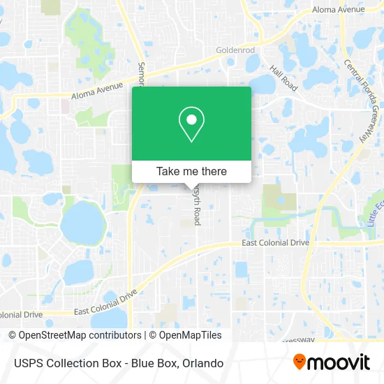 Mapa de USPS Collection Box - Blue Box