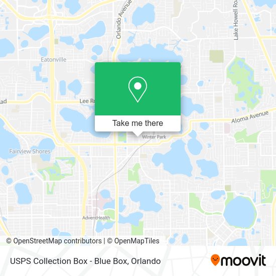 Mapa de USPS Collection Box - Blue Box