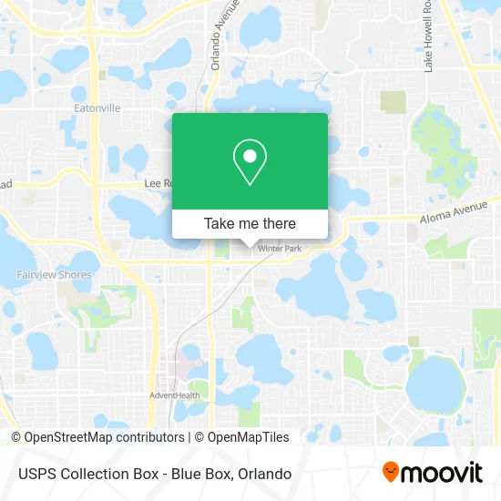 Mapa de USPS Collection Box - Blue Box