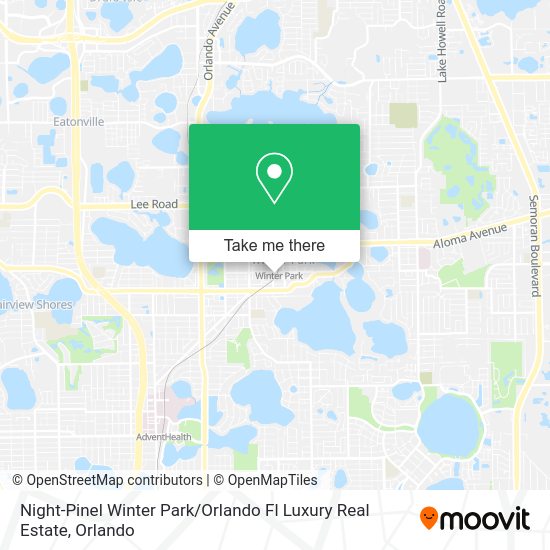 Night-Pinel Winter Park / Orlando Fl Luxury Real Estate map