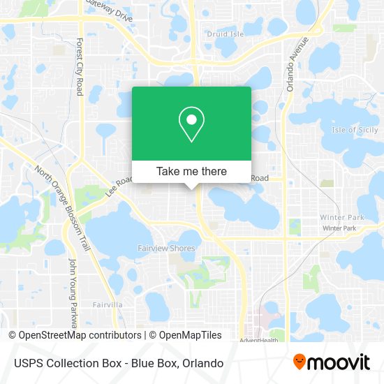 Mapa de USPS Collection Box - Blue Box