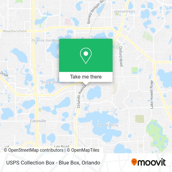 USPS Collection Box - Blue Box map