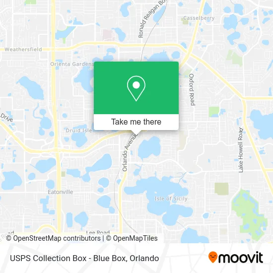 Mapa de USPS Collection Box - Blue Box