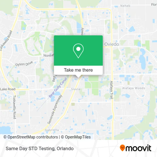 Same Day STD Testing map