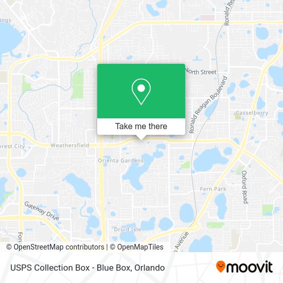 Mapa de USPS Collection Box - Blue Box