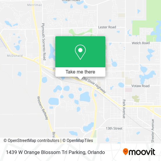 Mapa de 1439 W Orange Blossom Trl Parking
