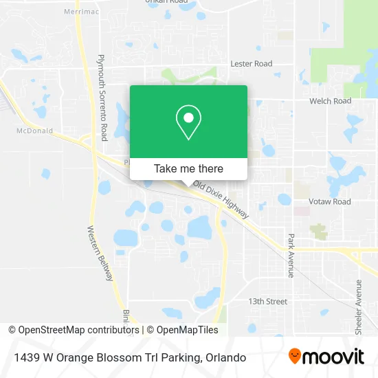 Mapa de 1439 W Orange Blossom Trl Parking