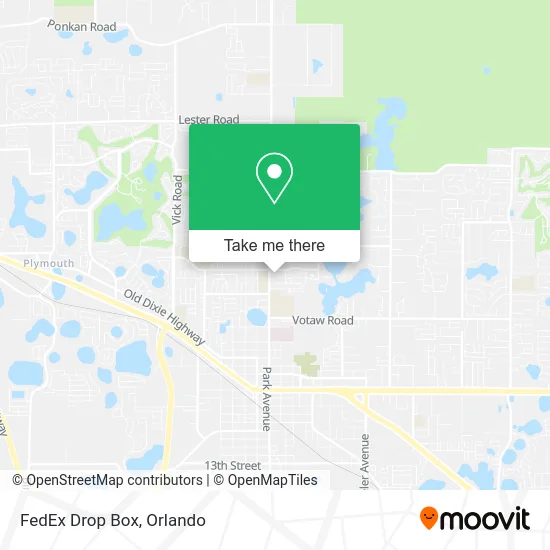Mapa de FedEx Drop Box