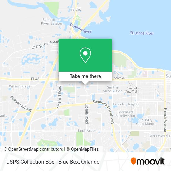 Mapa de USPS Collection Box - Blue Box