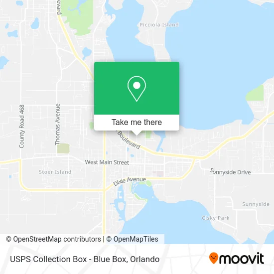 USPS Collection Box - Blue Box map