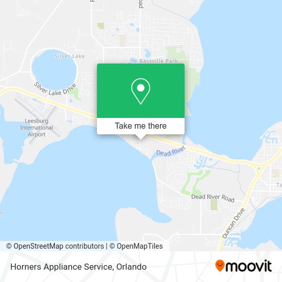Horners Appliance Service map