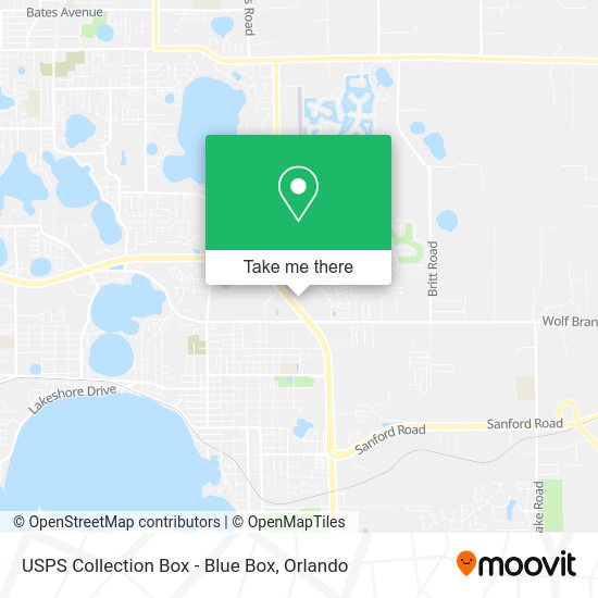 Mapa de USPS Collection Box - Blue Box
