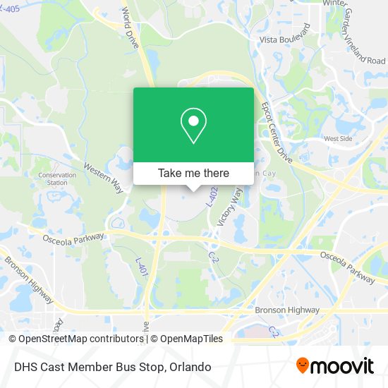 Mapa de DHS Cast Member Bus Stop