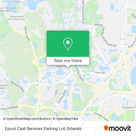 Epcot Cast Services Parking Lot map