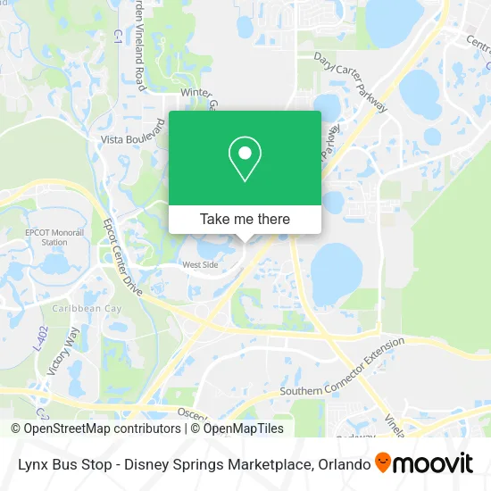 Lynx Bus Stop - Disney Springs Marketplace map