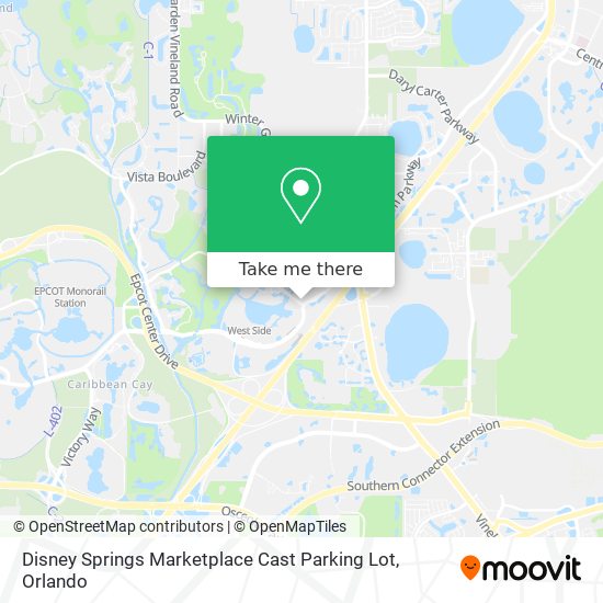 Disney Springs Marketplace Cast Parking Lot map
