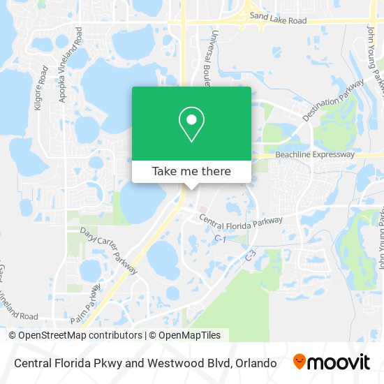 Central Florida Pkwy and Westwood Blvd map