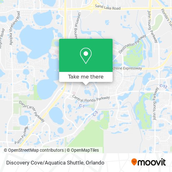 Discovery Cove / Aquatica Shuttle map