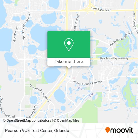 Pearson VUE Test Center map
