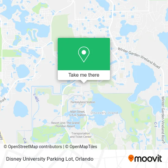 Disney University Parking Lot map