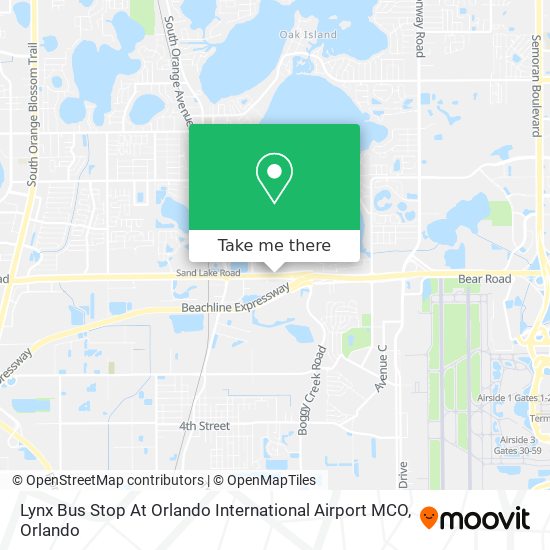 Mapa de Lynx Bus Stop At Orlando International Airport MCO