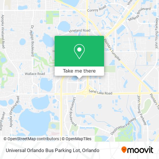 Universal Orlando Bus Parking Lot map